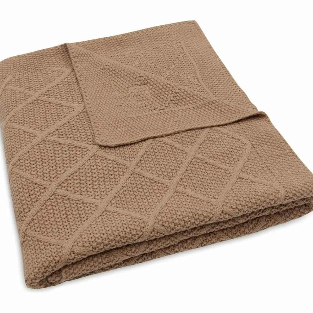 Enfant Jollein Couverture en tricot Check Knit Biscuit (100 x 150 cm)