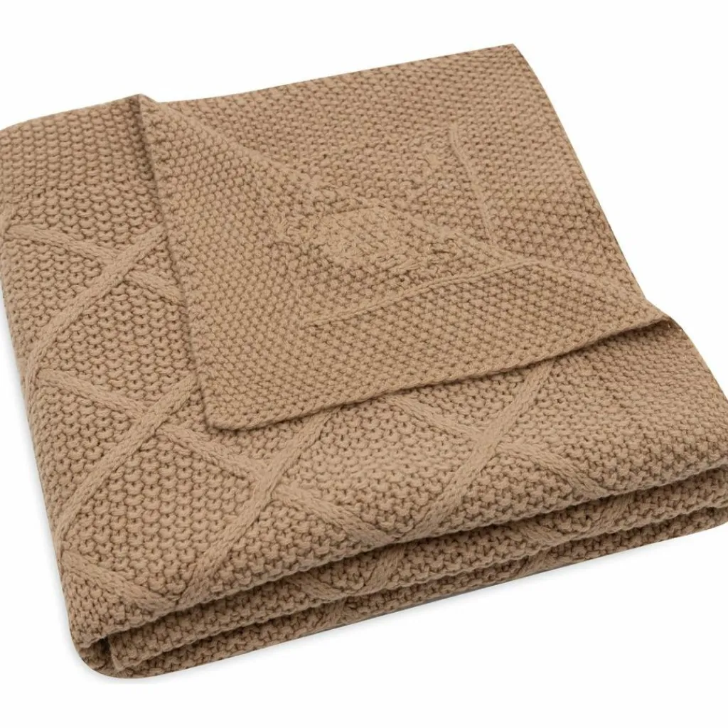 Enfant Jollein Couverture en tricot Check Knit Biscuit (75 x 100 cm)