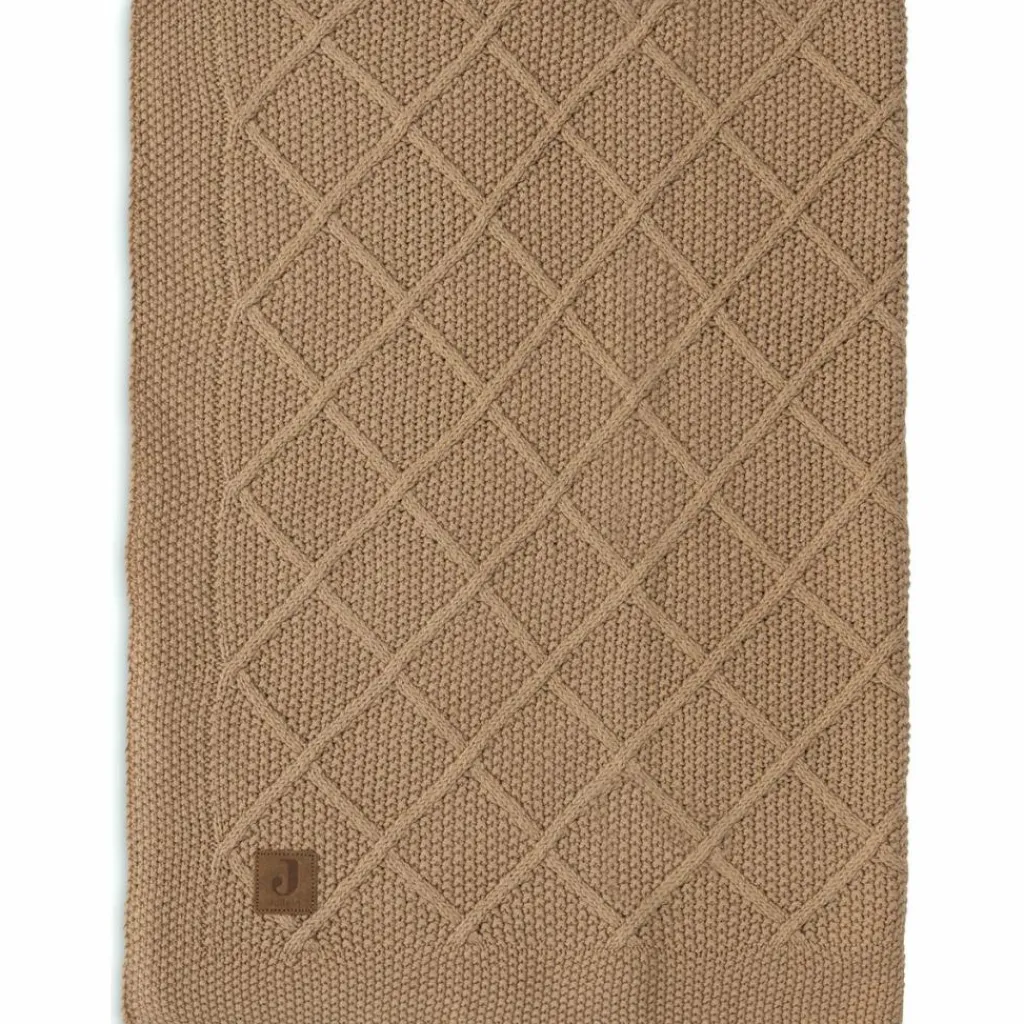Enfant Jollein Couverture en tricot Check Knit Biscuit (75 x 100 cm)