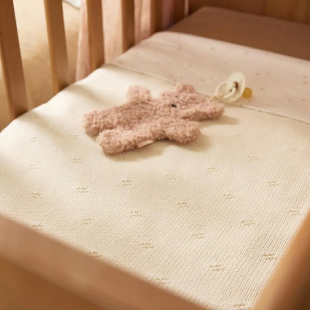 Enfant Jollein Couverture en tricot Cosy Knit Ivory (75 x 100 cm)