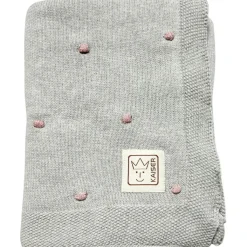 Enfant Kaiser Couverture en tricot et coton bio gris et rose (80 x 100 cm)