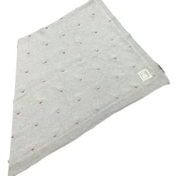 Enfant Kaiser Couverture en tricot et coton bio gris et rose (80 x 100 cm)