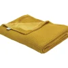 Clearance Couverture en tricot et flanelle Moutarde (75 x 100 cm) Enfant Couverture Bébé Et Enfant