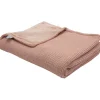 Enfant Trois Kilos Sept Couverture en tricot et flanelle Vieux rose (75 x 100 cm)