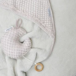 Sale Couverture enveloppante Happiness Vieux rose-Ecru (75 x 75 cm) Enfant Couverture Bébé Et Enfant