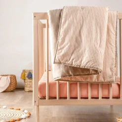 Enfant Kadolis Couverture matelassée Faro Rayé Peach (100 x 140 cm)