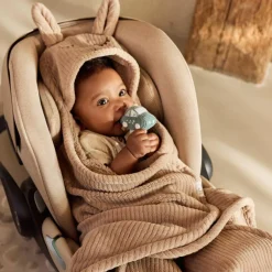 Couverture nomade Bunny Cloudy Rib Milky Coffee Couverture Nomade