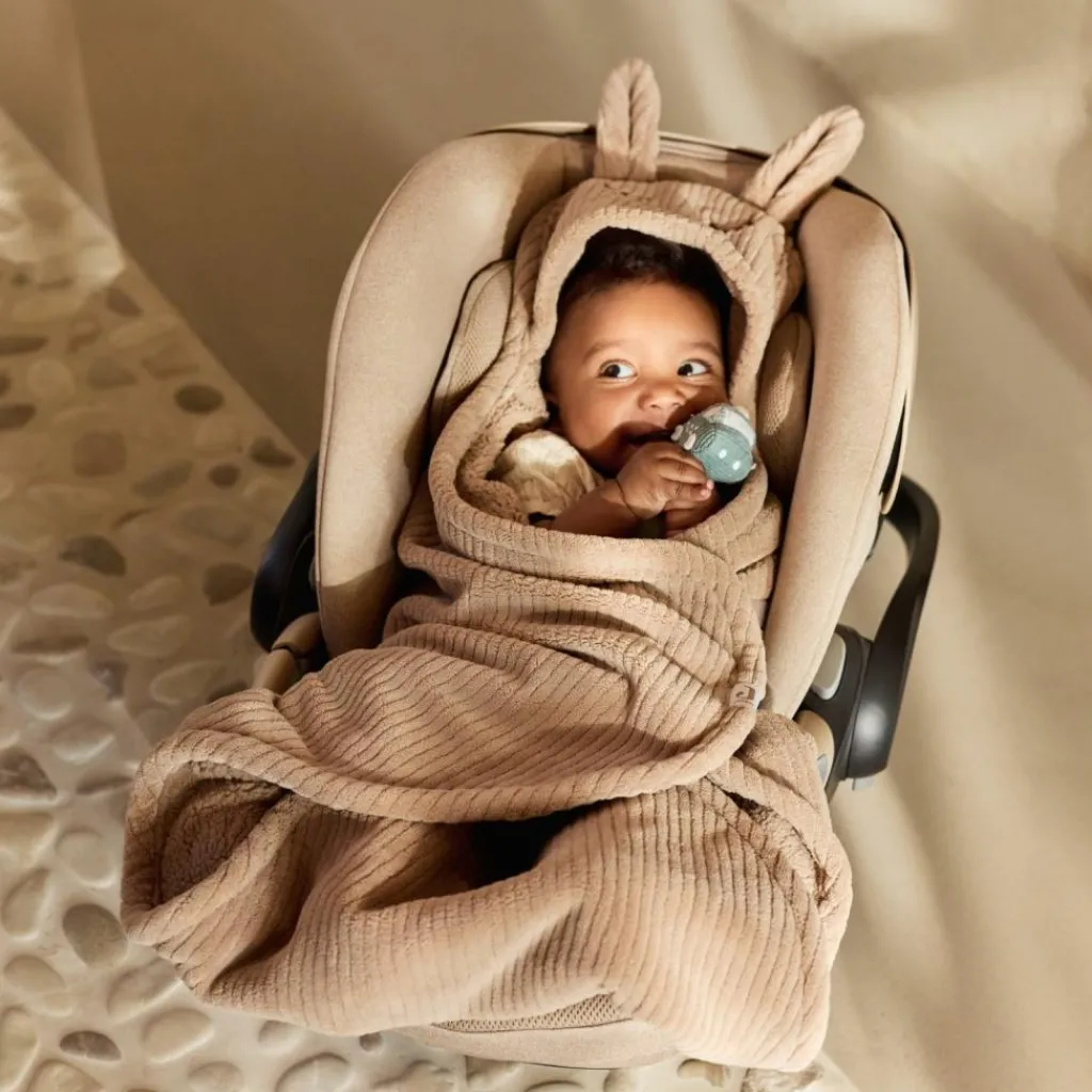 Couverture nomade Bunny Cloudy Rib Milky Coffee Couverture Nomade