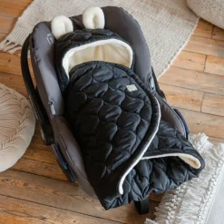 Couverture nomade pour bébé Recy black-cream Couverture Nomade