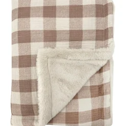 Enfant Babyshower Couverture polaire Vichy Caramel (110 x 80 cm)