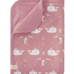 Enfant Fresk Couverture pour bébé baleine rose en coton bio (80 x 100 cm)