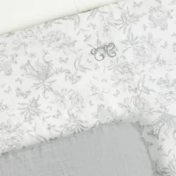 Best Couverture Toile de Jouy gris Enfant Couverture Bébé Et Enfant