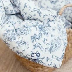 Enfant Tartine et Chocolat Couverture Toile de Jouy bleu