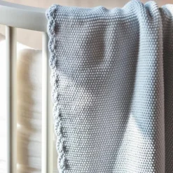 Enfant Pasito a pasito Couverture tricot bébé bleu (75 x 100 cm)