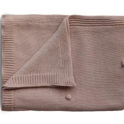 Enfant Mushie Couverture tricotée en coton bio Textured Dots Blush (80 x 100 cm)