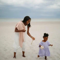 Enfant Mushie Couverture tricotée en coton bio Pointelle Blush (100 x 80 cm)