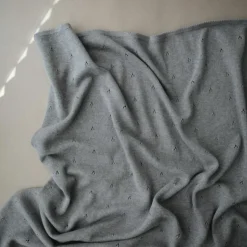 Enfant Mushie Couverture tricotée en coton bio Pointelle Gray melange (100 x 80 cm)