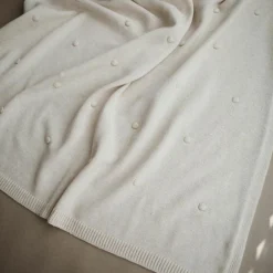 Discount Couverture tricotée en coton bio Textured Dots Off White (80 x 100 cm) Enfant Couverture Bébé Et Enfant