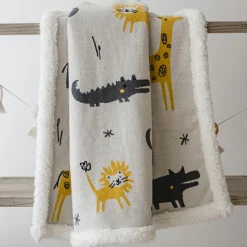 Enfant Kaiser Couverture Zoo en tricot et polaire (80 x 100 cm)
