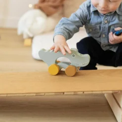 Trois Kilos Sept Crocodile en bois à tirer