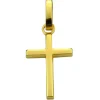 Outlet Croix carrée polie 14 x 10 mm (or jaune 750°) Croix