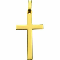 Premiers Bijoux Croix polie 22 x 14 mm (or jaune 750°)