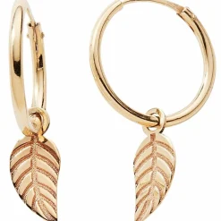 Hot Créoles Plume 12 mm (or jaune 750°) Enfant Boucles D'Oreilles Enfant