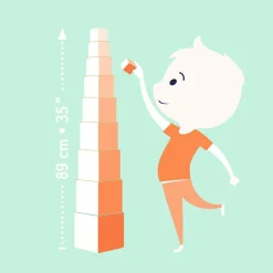 Djeco Cube à empiler Animaux sauvages