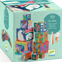 Djeco Cube à empiler Animaux sauvages