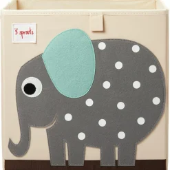 3 sprouts Cube de rangement en tissu Eléphant