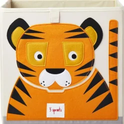 3 sprouts Cube de rangement en tissu Tigre
