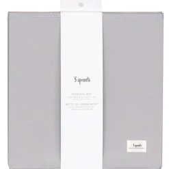 3 sprouts Cube de rangement en tissu recyclé Uni gris clair