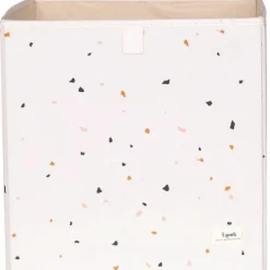 Cube de rangement en tissu recyclé Terrazzo crème Cube De Rangement