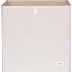 Best Cube de rangement en tissu recyclé Uni crème Cube De Rangement