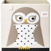 3 sprouts Cube de rangement en tissu Chouette