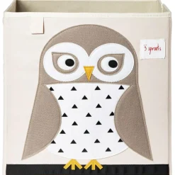3 sprouts Cube de rangement en tissu Chouette