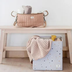 Hot Cube de rangement en tissu recyclé Terrazzo gris clair Cube De Rangement