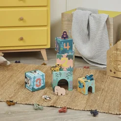 Hot Cubes à empiler avec figurines Animaux WWF (5 cubes) Jouet À Empiler