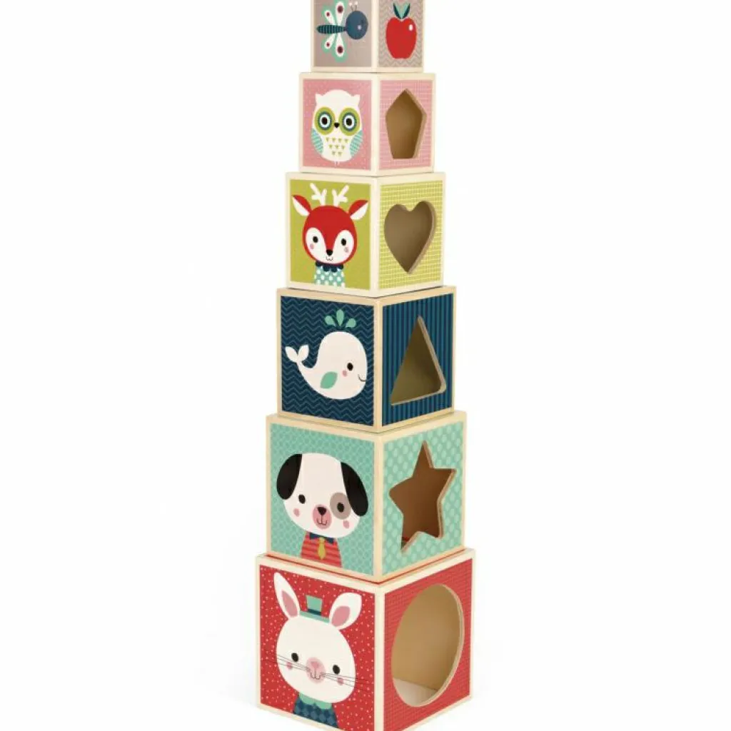 Clearance Cubes empilables baby forest (6 cubes) Jouet À Empiler