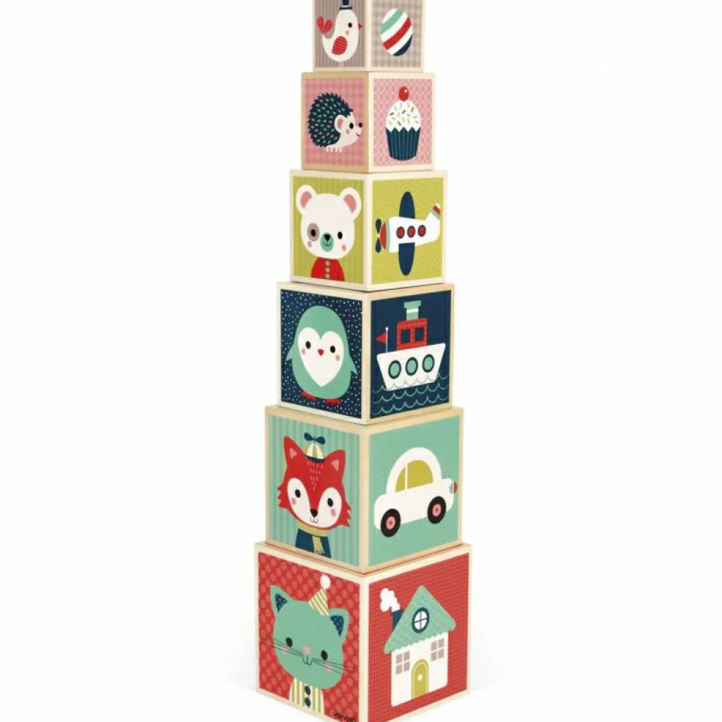 Clearance Cubes empilables baby forest (6 cubes) Jouet À Empiler