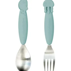 Cuillère et fourchette Sea friends bleus Yummy+ Couverts