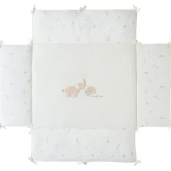 Best Cuvette de parc en veloudoux Bali, Moka & Snow (75x95 cm) Tour De Lit