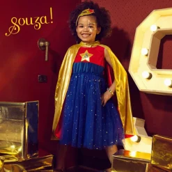 Online Déguisement Super Hero girl robe+cape (8-10 ans) Enfant Déguisement Enfant