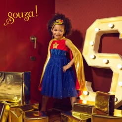 Online Déguisement Super Hero girl robe+cape (8-10 ans) Enfant Déguisement Enfant