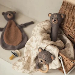 New Doudou attache sucette Bear Doudou Attache Sucette