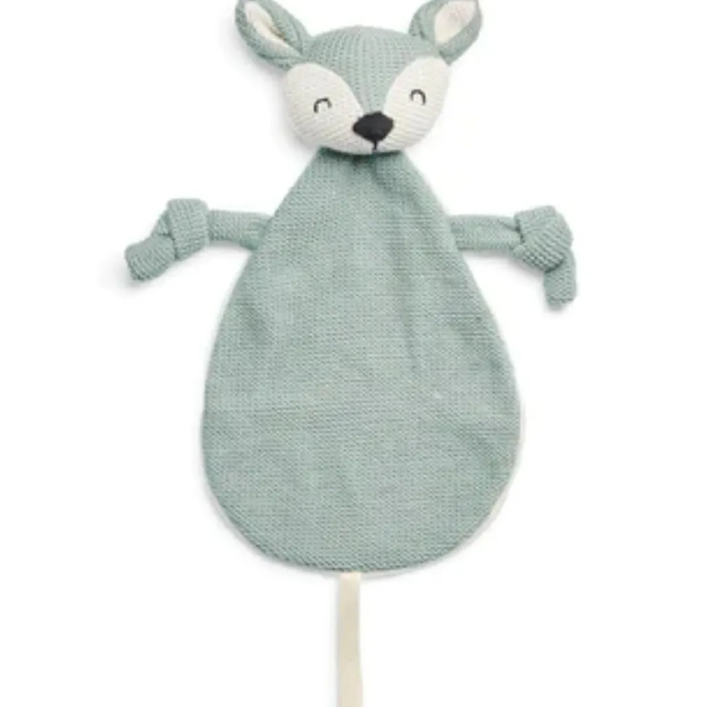 Jollein Doudou attache sucette biche en tricot vert cendre