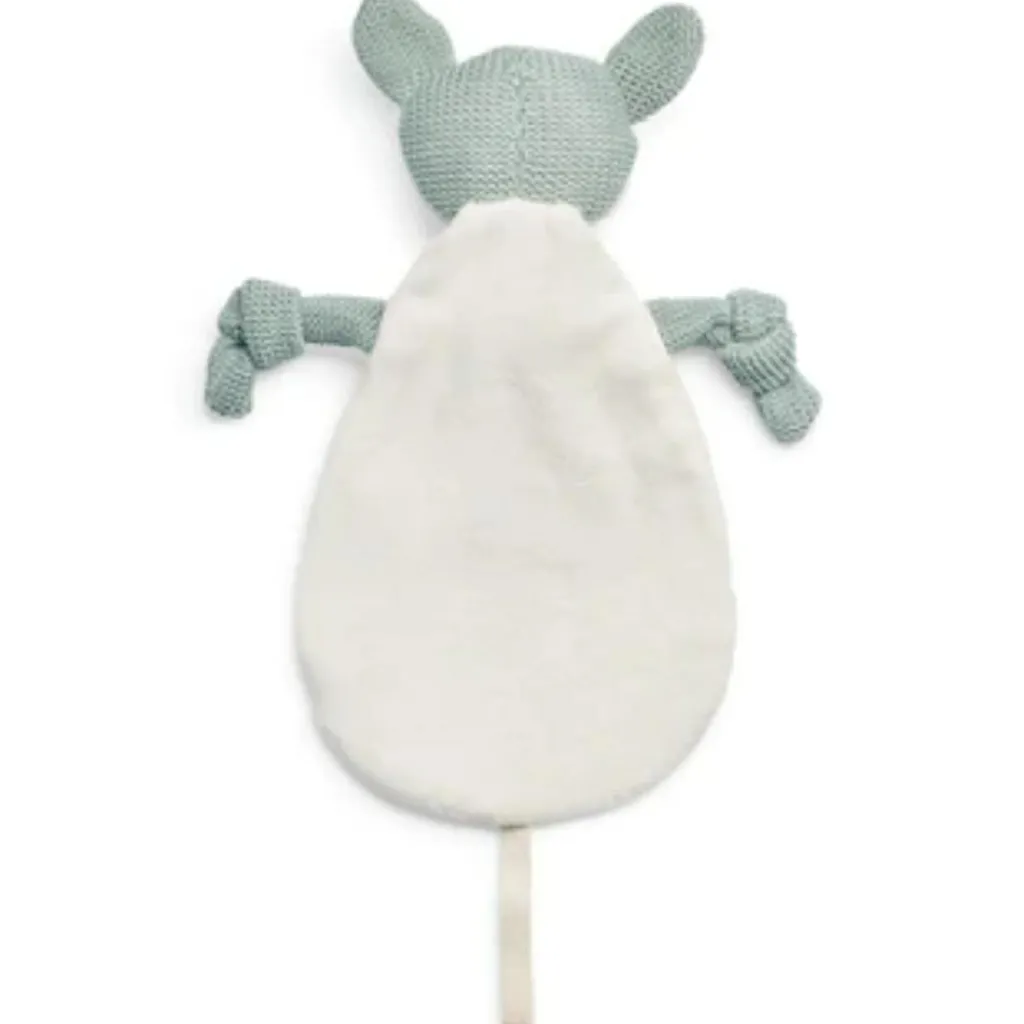 Jollein Doudou attache sucette biche en tricot vert cendre