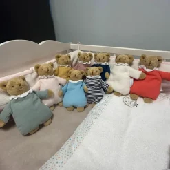 Hot Doudou avec hochet Ours Rose poudré Hochet