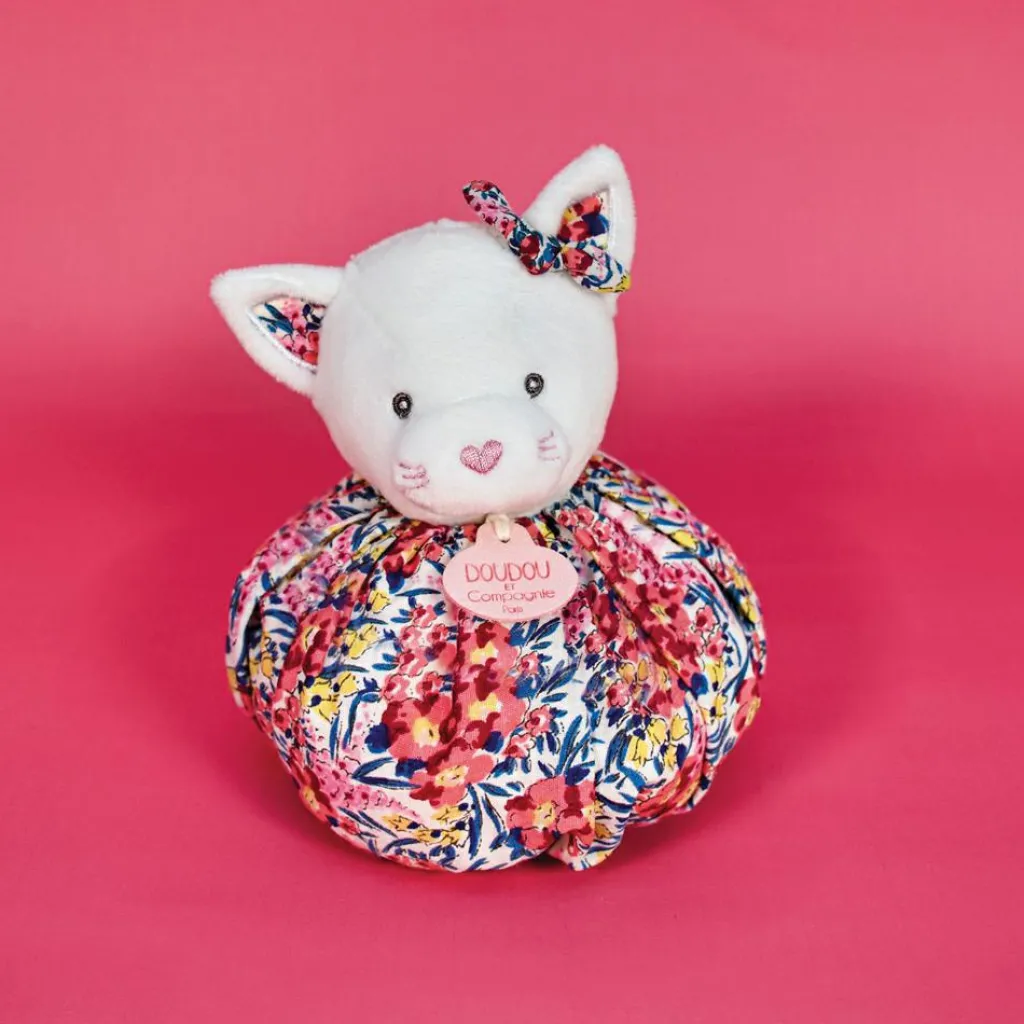 Discount Doudou boule 3 en 1 Chat Les petits futés Doudou Plat