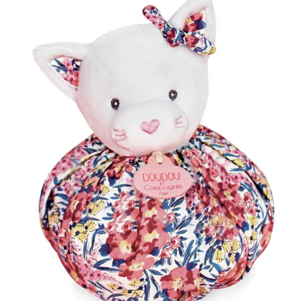 Discount Doudou boule 3 en 1 Chat Les petits futés Doudou Plat